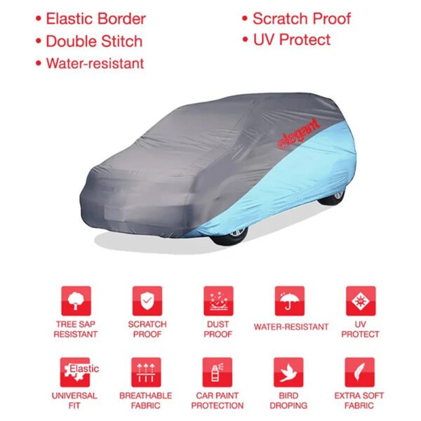 Car Body Cover WR Grey And Blue for Hatchback Cars - Image 3