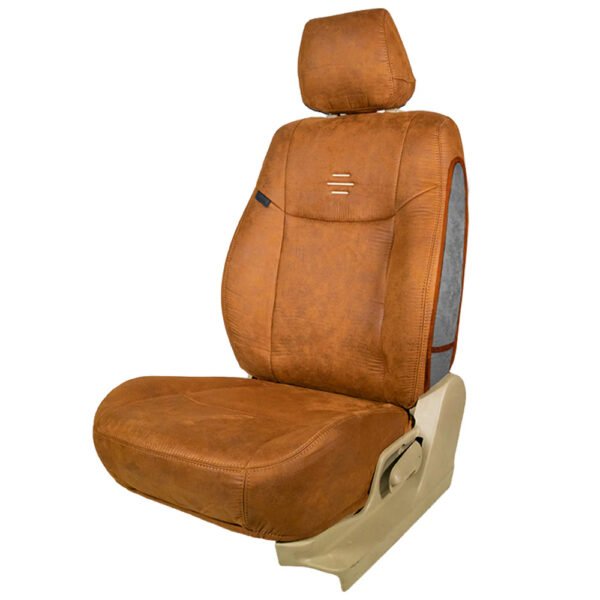 Nubuck Patina Leather Feel Fabric Airbag Friendly Car Seat Cover Tan