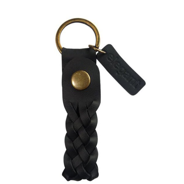 Leather Keychain Black (ELE-15) - Image 3