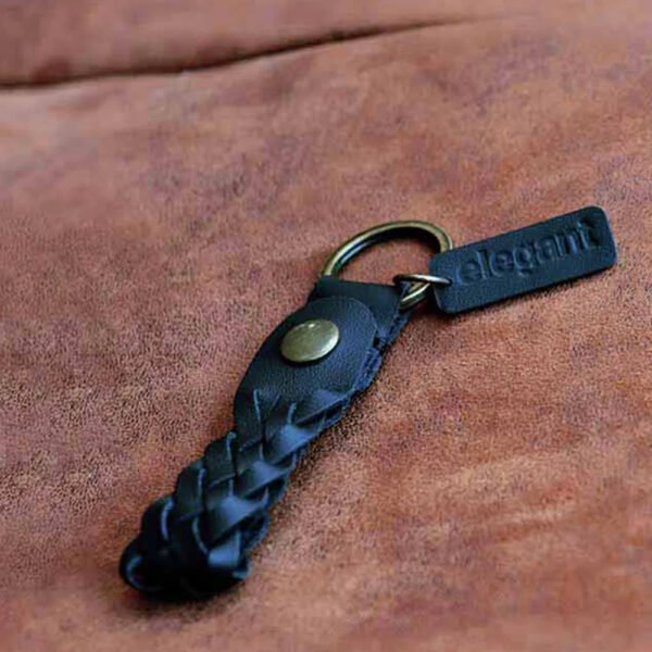 Leather Keychain Black (ELE-15) - Image 4