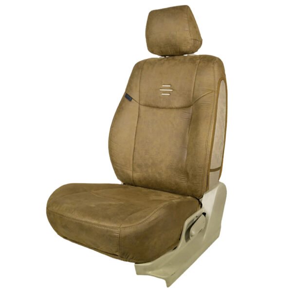 Nubuck Patina Leather Feel Fabric Airbag Friendly Car Seat Cover Beige